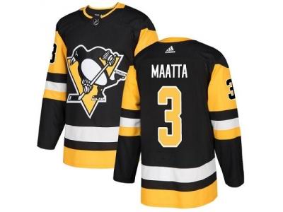 Youth Adidas Pittsburgh Penguins #3 Olli Maatta Black Jersey