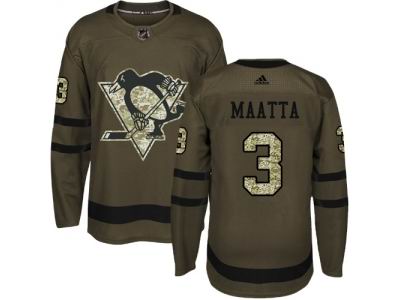 Youth Adidas Pittsburgh Penguins #3 Olli Maatta Green Salute to Service NHL Jersey