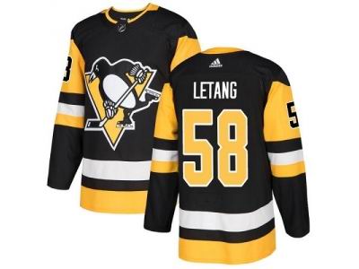 Youth Adidas Pittsburgh Penguins #58 Kris Letang Black Jersey