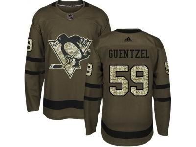 Youth Adidas Pittsburgh Penguins #59 Jake Guentzel Green Salute to Service NHL Jersey
