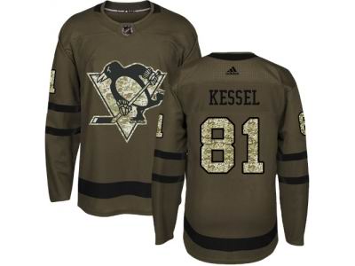 Youth Adidas Pittsburgh Penguins #81 Phil Kessel Green Salute to Service NHL Jersey