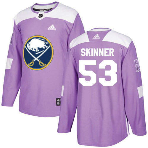 Youth Adidas Sabres #53 Jeff Skinner Purple Authentic Fights Cancer Stitched NHL Jersey