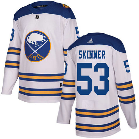 Youth Adidas Sabres #53 Jeff Skinner White Authentic 2018 Winter Classic Youth Stitched NHL Jersey