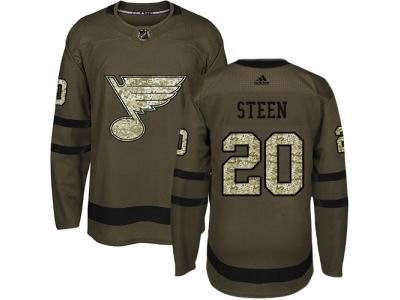 Youth Adidas St. Louis Blues #20 Alexander Steen Green Salute to Service NHL Jersey