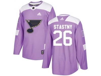 Youth Adidas St. Louis Blues #26 Paul Stastny Purple Authentic Fights Cancer Stitched NHL Jersey
