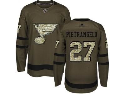 Youth Adidas St. Louis Blues #27 Alex Pietrangelo Green Salute to Service NHL Jersey