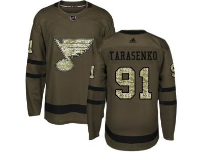 Youth Adidas St. Louis Blues #91 Vladimir Tarasenko Green Salute to Service NHL Jersey