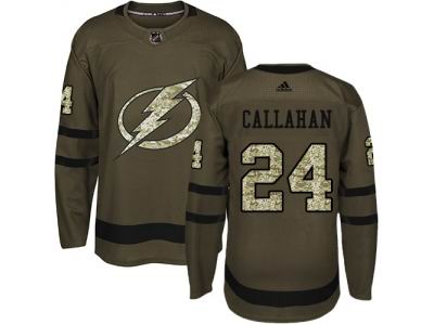 Youth Adidas Tampa Bay Lightning #24 Ryan Callahan Green Salute to Service Jersey