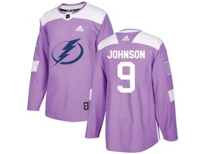 Youth Adidas Tampa Bay Lightning #9 Tyler Johnson Purple Authentic Fights Cancer Stitched NHL Jersey