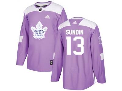 Youth Adidas Toronto Maple Leafs #13 Mats Sundin Purple Authentic Fights Cancer Stitched NHL Jersey