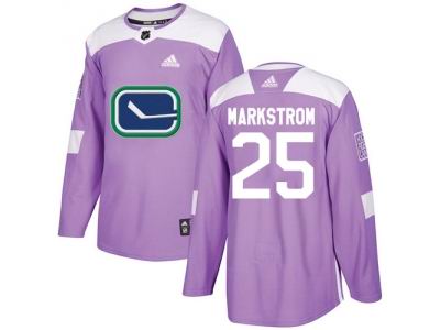 Youth Adidas Vancouver Canucks #25 Jacob Markstrom Purple Authentic Fights Cancer Stitched NHL Jersey