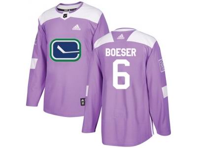 Youth Adidas Vancouver Canucks #6 Brock Boeser Purple Authentic Fights Cancer Stitched NHL Jersey