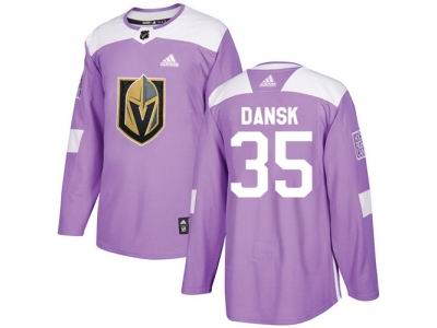 Youth Adidas Vegas Golden Knightss #35 Oscar Dansk Purple Authentic Fights Cancer Stitched NHL Jersey