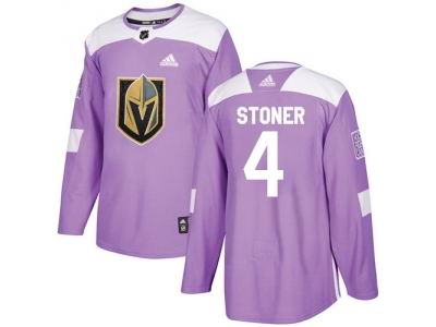 Youth Adidas Vegas Golden Knightss #4 Clayton Stoner Purple Authentic Fights Cancer Stitched NHL Jersey