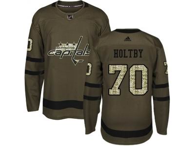 Youth Adidas Washington Capitals #70 Braden Holtby Green Salute to Service Jersey