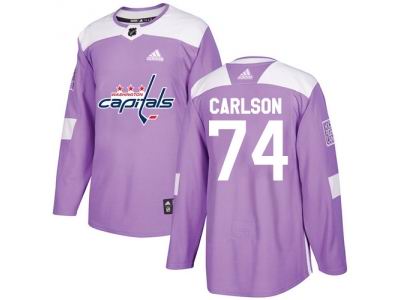 Youth Adidas Washington Capitals #74 John Carlson Purple Authentic Fights Cancer Stitched NHL Jersey