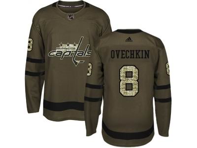 Youth Adidas Washington Capitals #8 Alex Ovechkin Green Salute to Service Jersey
