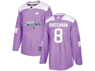 Youth Adidas Washington Capitals #8 Alex Ovechkin Purple Authentic Fights Cancer Stitched NHL Jersey