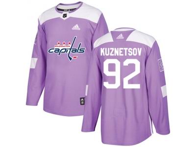 Youth Adidas Washington Capitals #92 Evgeny Kuznetsov Purple Authentic Fights Cancer Stitched NHL Jersey