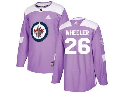 Youth Adidas Winnipeg Jets #26 Blake Wheeler Purple Authentic Fights Cancer Stitched NHL Jersey