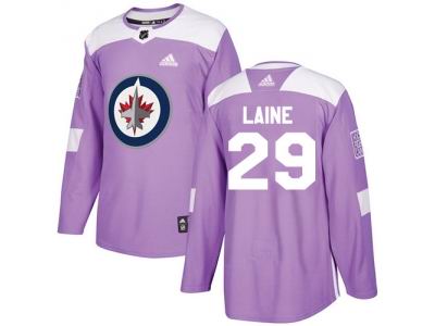 Youth Adidas Winnipeg Jets #29 Patrik Laine Purple Authentic Fights Cancer Stitched NHL Jersey
