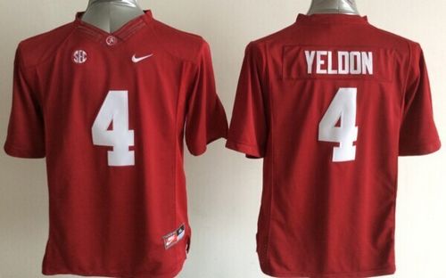 Youth Alabama Crimson Tide 4 T.J Yeldon Red Stitched NCAA Jersey