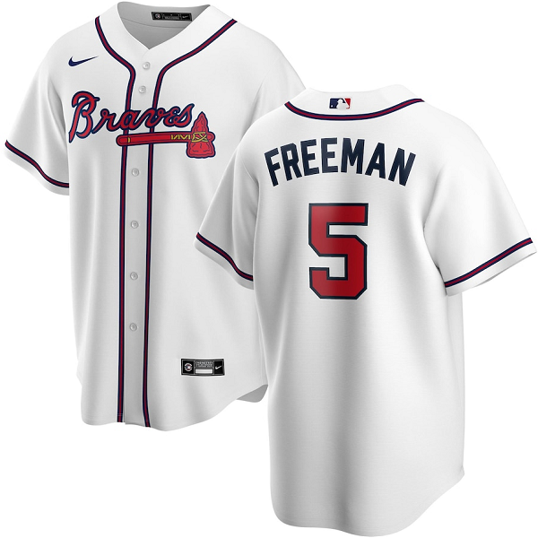 Youth Atlanta Braves #5 Freddie Freeman White Cool Base Stitched Jersey
