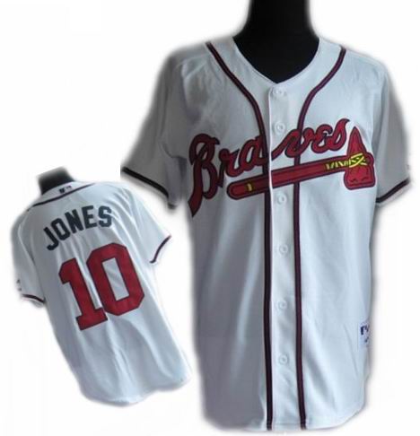 Youth Atlanta Braves 10# Jones jerseys white