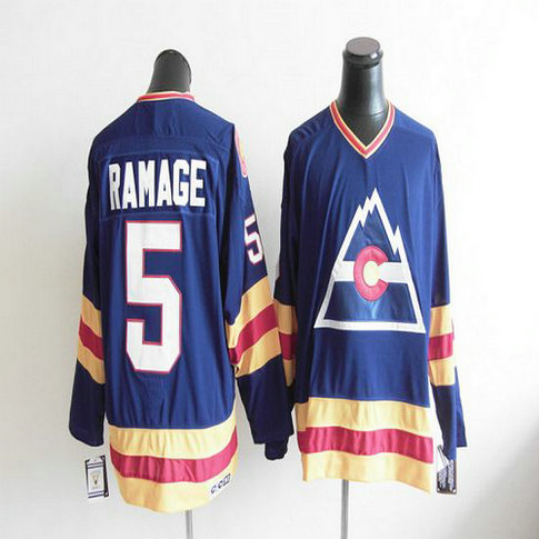 Youth Avalanche CCM Throwback #5 Rob Ramage Blue Stitched NHL Jersey