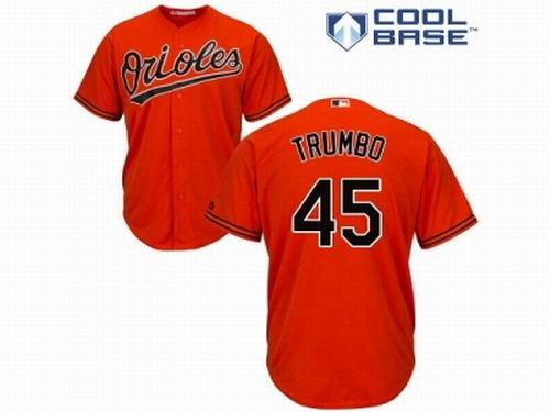 Youth Baltimore Orioles #45 Mark Trumbo Orange Cool Base Jersey