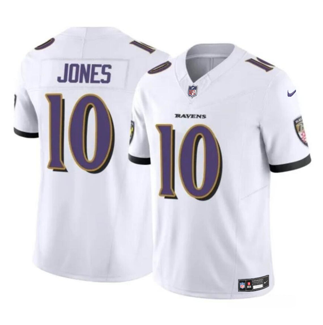 Youth Baltimore Ravens #10 Emory Jones White 2023 F.U.S.E Vapor Limited Football Jersey
