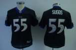 Youth Baltimore Ravens #55 Suggs Black Jerseys