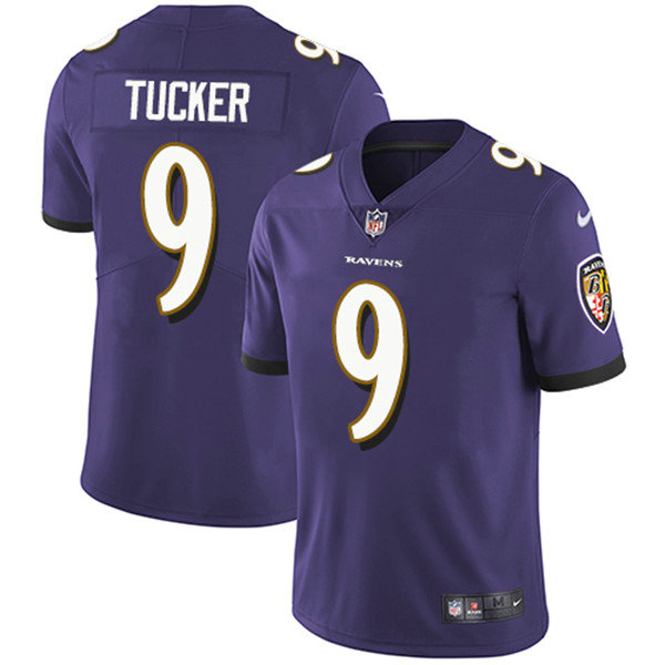 Youth Baltimore Ravens #9 Justin Tucker Purple Vapor Untouchable Limited Stitched Jersey
