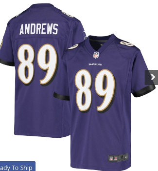 Youth Baltimore Ravens Andrew’s #89 Purple Jersey