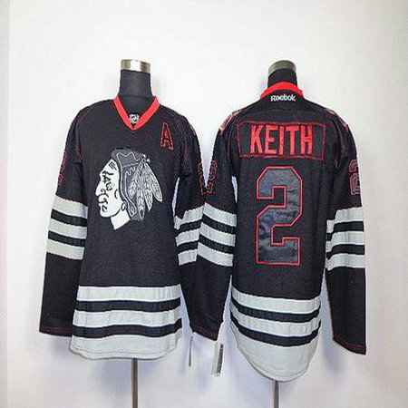 Youth Blackhawks #2 Duncan Keith Black Accelerator Stitched NHL Jersey