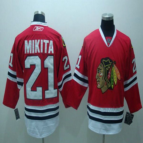 Youth Blackhawks #21 Stan Mikita Stitched Red NHL Jersey