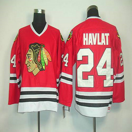 Youth Blackhawks #24 Martin Havlat Red CCM Throwback Stitched NHL Jersey