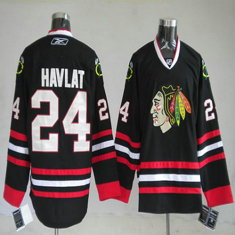 Youth Blackhawks #24 Martin Havlat Stitched Black NHL Jersey