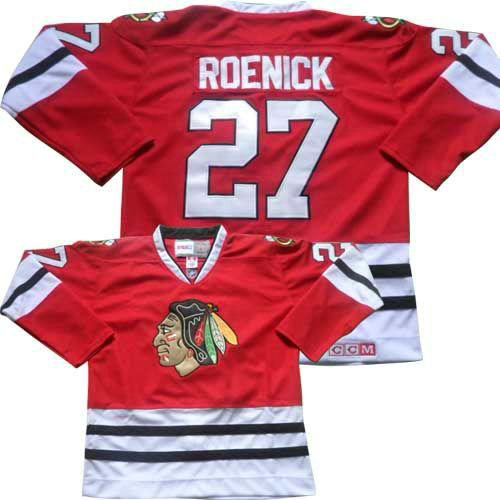 Youth Blackhawks #27 Jeremy Roenick Red CCM Throwback Stitched NHL Jersey