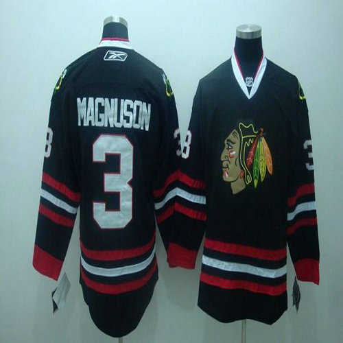 Youth Blackhawks #3 Keith Magnuson Stitched Black NHL Jersey