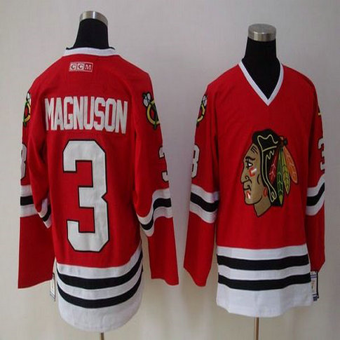 Youth Blackhawks #3 Keith Magnuson Stitched Red NHL Jersey