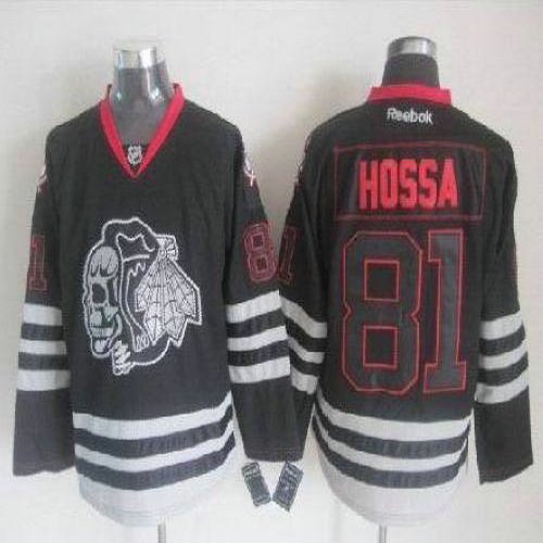 Youth Blackhawks #81 Marian Hossa New Black Ice Stitched NHL Jersey