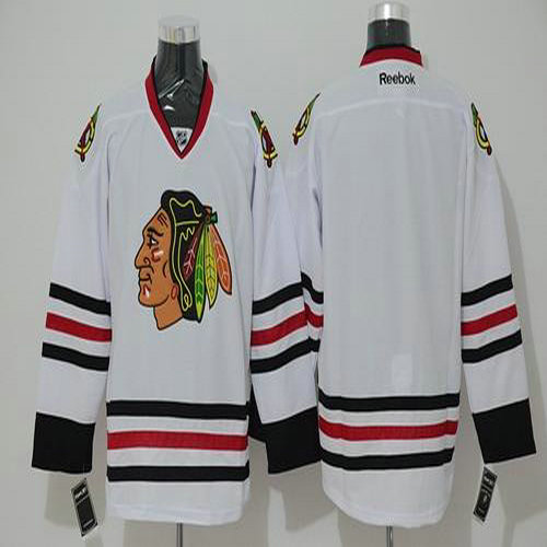 Youth Blackhawks Blank Stitched White NHL Jersey