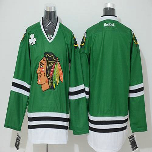 Youth Blackhawks Stitched Blank Green NHL Jersey