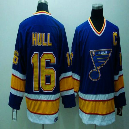 Youth Blues #16 Brett Hull Stitched Blue CCM Throwback NHL Jersey