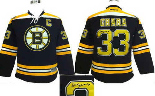 Youth Boston Bruins #33 Zdeno Chara signature jerseys