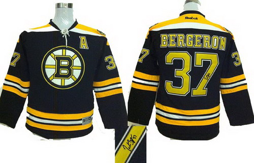 Youth Boston Bruins #37 Patrice Bergeron signature jerseys