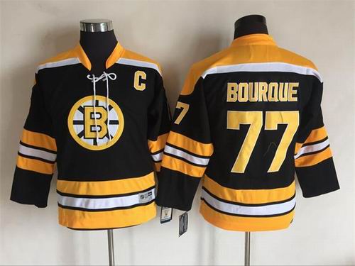 Youth Boston Bruins #77 Ray Bourque Black CCM Throwback Jersey
