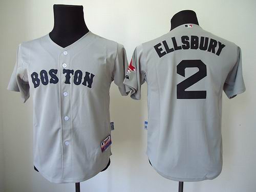 Youth Boston Red Sox #2 Jacoby Ellsbury grey Jersey