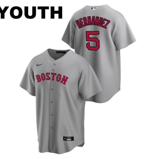 Youth Boston Red Sox #5 Enrique Hernandez Gray Jersey